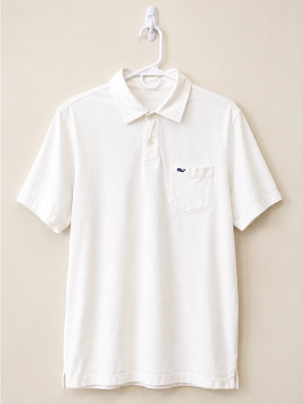 Vineyard Vines Men's White Short-Sleeve Polo with Pocket